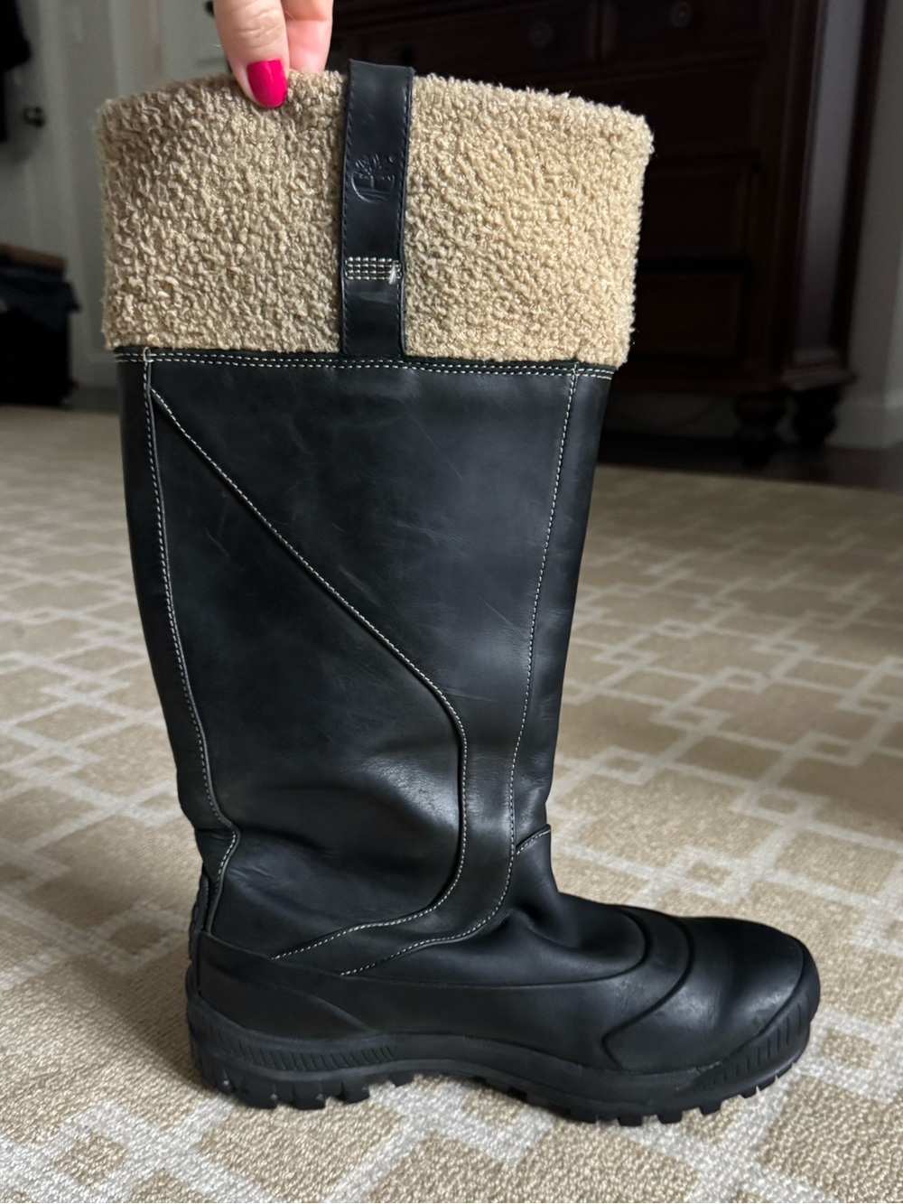 Timberland Earthkeepers Mount Holly Tall Waterproof Boots Black Leather Size 8 - Picture 6 of 16